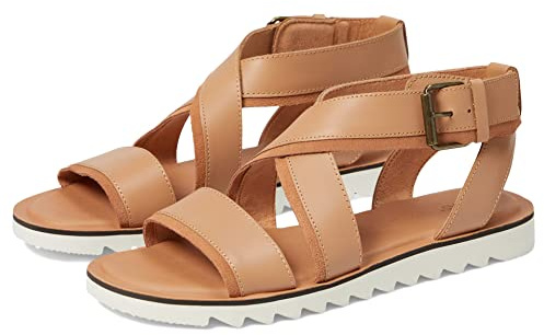 TOMS Women's Sidney Tread Flat Sandal, warm beige, 43.5 EU