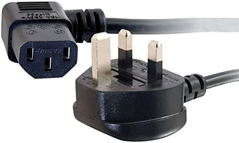 2 Metre 18 AWG 90 degree power cable (IEC320C13R to BS1363) Right Angled Kettle Lead