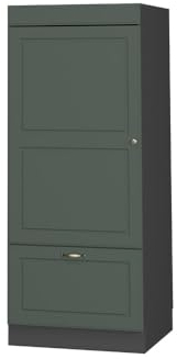 Vicco Mikrowellenschrank Fame-Line, Küchenregal für die Mikrowelle, Grün-Gold Landhaus, 60 cm