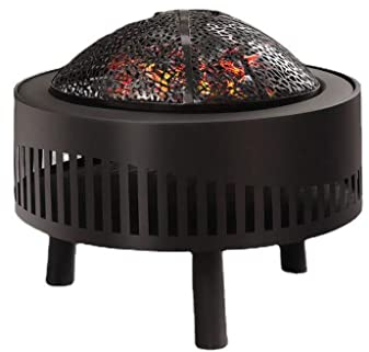 JSY Portable Holzkohlegrill Rundgrill, Campinggrill mit Deckel, Balkongrill, Grillrost aus Gusseisen Portable Holzkohlegrill