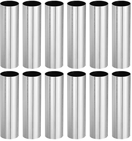 sourcing map E12 Candle Socket Covers, 3.1 Inch Tall Metal Chandelier Sleeves Candelabra Base Sockets Fit to Most Chandeliers, Silver Tone 12 Pcs