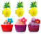 ALLY-MAGIC 3D Flamingo Cupcake Topper, Cocktail Zubehör für Getränke für Sommer Hawaiian Luau Tropical Thema Party Kuchen Dekorationen Supplies Y6-LTSQ (Ananas)