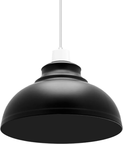LEDSone Moderne Retro-Deckenlampenschirme aus Metall, Vintage-Industrielampenschirm (Schwarz 1)