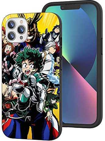WANGQINHAI Kompatibel mit iPhone 13 Pro Hülle, Anime Cool Manga TPU Fallschutz Stoßdämpfend Kratzfest Handyhülle Cover (Cartoon-Comic-My-Hero-Academia-1)