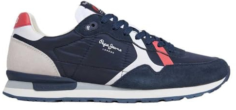 Pepe Jeans Herren Brit Road M Sneaker, Blau (Navy), 6