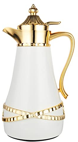 WIGSELBL Thermal Carafe Server Insulated Water Pitcher Thermal Vacuum Carafe with Glass Liner,Double Wall Vacuum Water Jug Insulated Pot,24 Hour Heat Retention