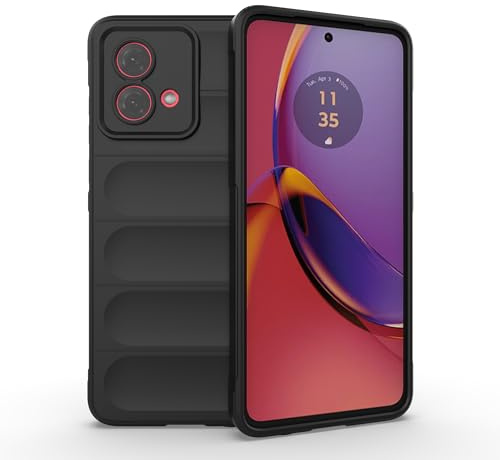 ESTH® Liquid Silicone Case for Motorola Edge 40 Neo with Anti-Germ Protection, Anti-Scratch Soft Microfiber Lining, High Resilience Gel Rubber Full Body Shockproof Cover, Black