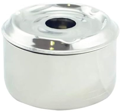 Hostelnovo - Cenicero de Agua con Tapa - Accesorio para Fumadores Antiolores y Antihumo - Medidas 9 x 7 cm - Portátil e Ideal para Exterior y Terrazas - Acero Inoxidable