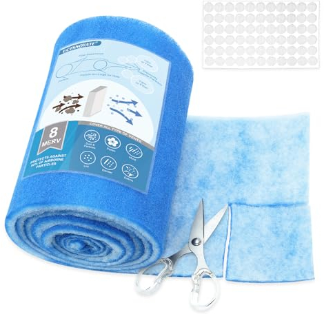 UCINNOVATE MERV 8 filtros electrostáticos de ventilación de aire (más de 50 filtros), 12 x 140 pulgadas, cortados a medida, para filtros de ventilación de suelo, rejillas de ventilación de horno,