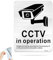 SINMAO CCTV in Operation Sign Silver Brushed Aluminum Self Adhesive Data Compliant GDPR 12x15cm(A5) CCTV Sign Outdoor Pre Drilled
