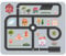 TINYLOADERS Praktische Bodenmatten zum Unterlegen unter Hochstuhl Kinderstuhl Spielmatte Spritzmatte für Kunst Handwerk waschbarer wasserdichter rutschfester Bodenschutz 110 cm x 95 cm Straßenmuster