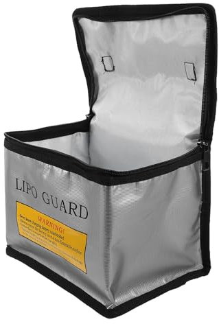 Abaodam Battery Fireproof Safe Bag Large Capacity Battery Bag Lipo Battery Storage Box for Documents Valuables Silver