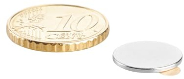Scheibenmagnet, 13 mm, 1,0 mm, N35, selbstklebend, 100 Stück