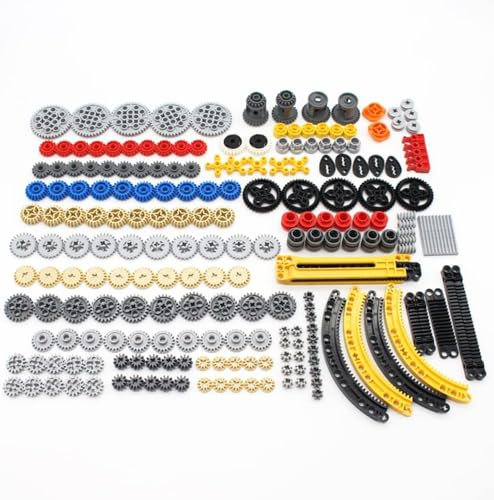 CIJINAY Technik Ersatzteile Set, 213 Teile Technik Getriebe Teile, Technik Teile Steine Bausatz Motor Getriebe Ausrüstung Klemmbausteine Verbinder, Kompatibel mit Lgo Technic