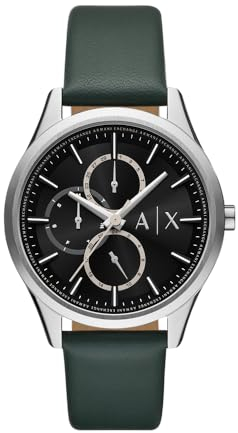 Armani Exchange Watch for Men, Automatic Movement and 46mm Case Size with Stainless Steel, Leather or Silicone Strap