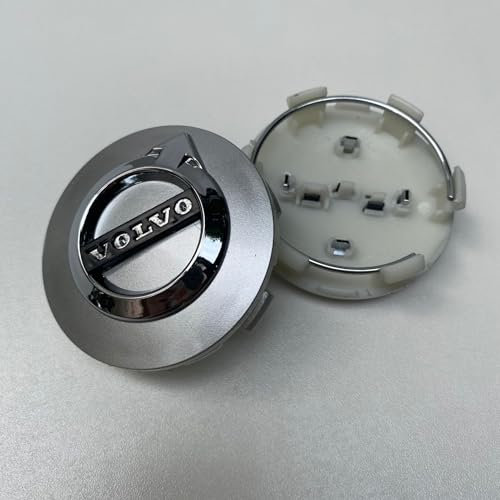 4 Stück Auto Radnabenkappen für Volvo S60 2015-2018,Radnaben Zentralabdeckung Nabendeckel Felgenkappen Wheel Caps mit Auto Emblem Logo Auto Zubehör,Silver65mm