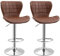 HOMCOM Lot de 2 Tabourets de Bar Design Contemporain Hauteur d'assise réglable 59-81 cm pivotant 360° polyuréthane Marron