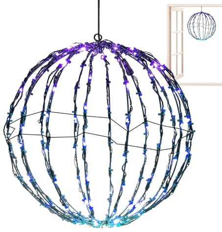 Christmas LED Light Balls, Illuminated Garden Spheres, Outdoor Globe Lights, Foldable Outdoor Light Spheres, Twinkling Outdoor Globe Lights for Going Decoration