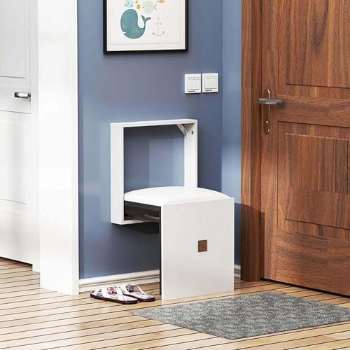 XNZJHPP An der Wand montierter klappbarer Wandhocker, ultradünner Klappstuhl, für den Eingangsbereich, an der Wand montierter Klappstuhl, Klappstuhl