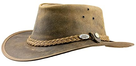 Black Jungle BALAT Lederhut, Westernhut, Australienhut, Cowboyhut (DE/NL/SE/PL, Alphanumerisch, L, Tan)