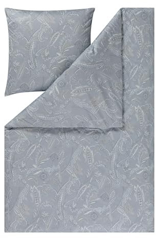 ESTELLA Mako Jersey Bettwäsche 135x200 Amelie Silber Ornamente Paisley 6346-820
