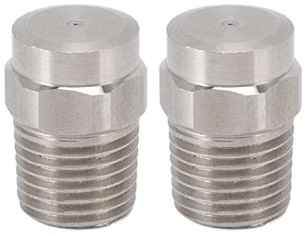 Boquilla de niebla para jardín, 2 unidades, boquilla de niebla G1/4, rosca exterior, cabeza plana, acero inoxidable, boquilla pulverizadora para riego de jardín, riego