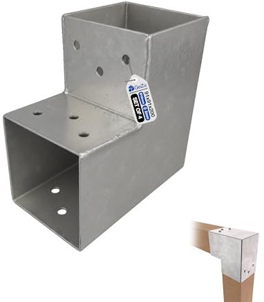 GeZu Impex Post Connector 91 x 91 mm Hot Dip Galvanised Set of 4 pergola Corner Pavilion Bracket