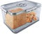 Bread Storage Containers - Airtight Bread Box with Lid, 6L Plastic Bread Container with Air Valve, Time Recording Breads Loaf Keeper for Buns, Bagels, Sandwiches, Grey Large