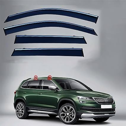 BTDLE Auto Windabweiser für Skoda Karoq MK1-NU7 2018 2019 2020 2021 2022 2023,Wetterfest Seitenfensterabweiser Luftabweiser Regenabweiser Autofenster