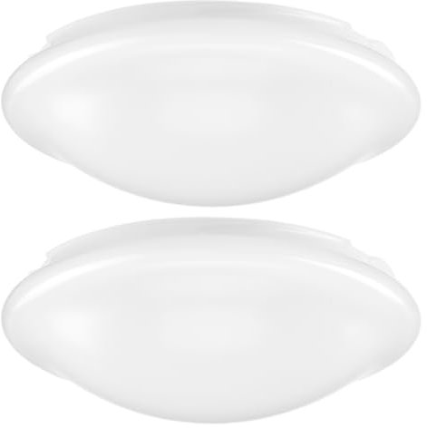 Ciieeo 2stücke Teiliges Deckenlampenschirm Kunststoff Weiß Runder Abnehmbarer Lampenschirm Kompatibel Mit Led Deckenleuchte Schlafzimmer Bad Büro Küchen Modern