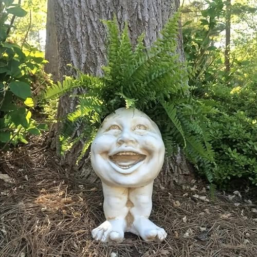 GBKBVTATDK Whimsical Smiley Face Planter with Feet – Unique Funny Plant Pots, Planters for Outdoor Plant for Ferns, Herbs(#6)
