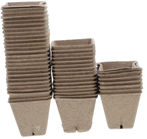 ibasenice 50stücke Teiliges Quadratischer Papiertöpfe Aus Pappmaché Recycelbare Anzuchttöpfe Zum Pflanzen Von Blumen Und Basteln Im Garten Für Junge Mädchen