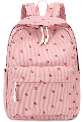 BlissFabrics Cord Rucksack Damen & Teenager Leichter Schulrucksack Mit Laptopfach Große Büchertaschen Für Schule Reisen Cordtasche Daypack Mädchen Jungen Arbeit Alltag