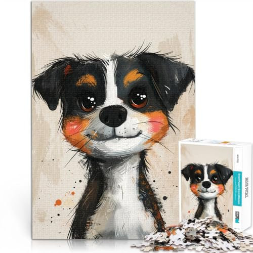 Puzzle für Erwachsene 1000 Teile süßer Husky Lernspielzeug Familienspiele tolles Geschenk für Teenager ab 14 Jahren 26x38cm
