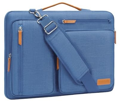MOSISO 360° Laptoptasche 16 Zoll für MacBook Pro M5 M4 M3 M2 M1, Lenovo HP | Stoßfest, Wasserdicht Umhängetasche mit 4 Fächer Kompatibel mit 15-16 MacBook Pro, Lenovo HP Dell Acer ASUS, Kadett Blau