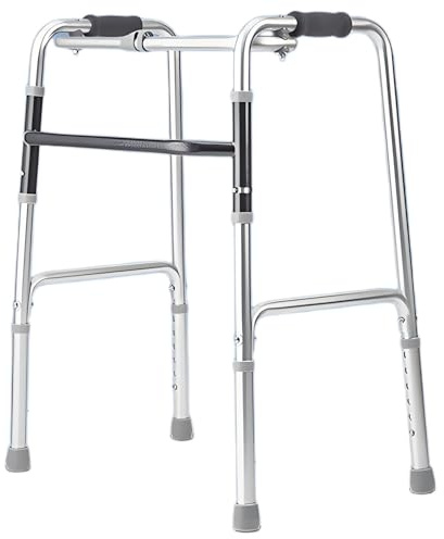 QiaoRong Faltbarer Gehhilfe für Senioren mit Sitz Gehhilfen Senioren Leichter Rollator aus Aluminiumlegierung Gehbock mit Rädern und Sitz, Höhenverstellbarem