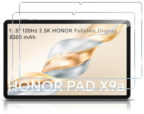 ELYCO Screen Protector Film Compatible with Honor Pad X9A/X9, 2 Pieces 9H Hardness Anti-Scratch Armored Glass, Anti-Bubble Armor Protection Glass, HD-Clear