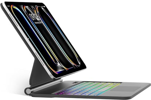 SENGBIRCH Magic Clavier pour iPad Pro 13 (M5 2025/M4 2024) - AZERTY Français Touchpad Clavier avec Pavé Tactile, Design Magnétique Flottant Magic Keyboard, Noir