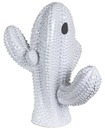 Sagebrook Home Deko Keramik Kaktus Figur, weiß, 11 x 9.75 x 13.5