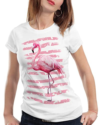 style3 Pink Power Damen T-Shirt Flamingo Strand Urlaub
