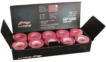 LI-NING Badminton Overgrip Griffband Glue Box 10 Stück pink