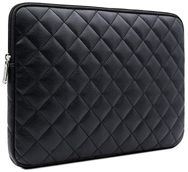 RAINYEAR 15,6 Pulgadas Funda Protectora para Portátil Cuero Artificial Estilo Diamante Bolsa Blanda Compatible con 15,6 Chromebook Surface Tablet DELL HP ASUS Laptop Portátiles,Negro