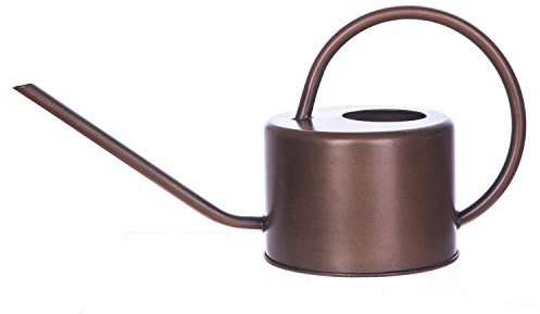 Gießkanne aus Metall, 1,3 l, moderner Stil, mit Griff und langem Auslauf, Braun