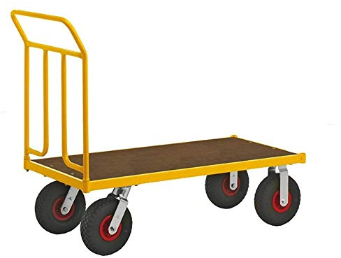 Plattformwagen - Handwagen - Transportwagen - Belastung: 400 kg - Größe: 133,6 x 65 x 109 cm - Luftreifen - Industriequalität
