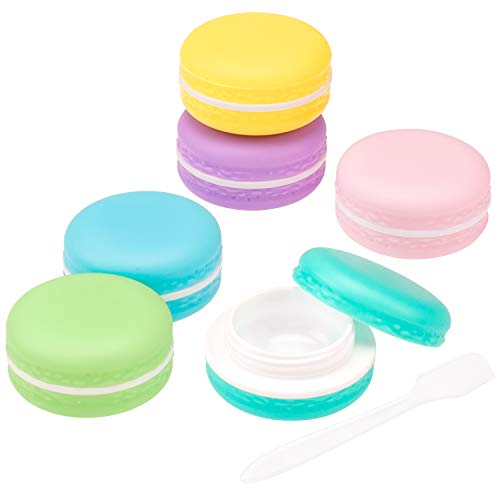 Whaline 6pcs Macaroon Cosmetic Container Cream Jars with Leakproof Inner Lid Travel Storage Pots (10ml Capacity)