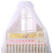 Cielo de cama con soporte de mosquitero para cuna, protector de cama contra insectos arañas, mosquitos, decoración de cuna, blanco con poste blanco;