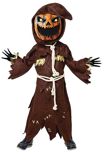 Spooktacular Creations Scarecrow Pumpkin Bobble Head Heavy con máscara de Halloween de calabaza para niños Rol-playing (medio (8-10 años))