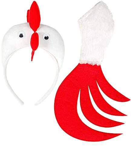 W WIDMANN MILANO Party Fashion - Verkleidungsset Huhn, Haarreifen und Schwanz, Mottoparty, Karneval