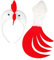 W WIDMANN MILANO Party Fashion - Verkleidungsset Huhn, Haarreifen und Schwanz, Mottoparty, Karneval