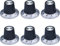 mxuteuk 6 Stücke Potiknöpfe Schwarz Mit Silber Potentiometer Bedienknopf Lautstärke Audio Audio E-Gitarre Bassschraube Typ 29 x 18 mm (d * h) KNOB-C-2